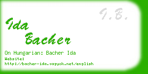 ida bacher business card